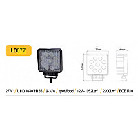 Lisävarusteinen LED ajovalo 27W (2200Lm) _ auto / lisävarusteet / tarvikkeet