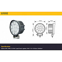 LED additional light 39W (2500Lm) _ car / accessories