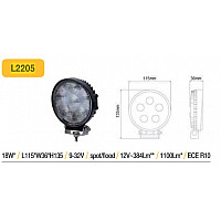 LED additional light 18W (1100Lm) _ car / accessories