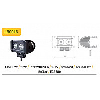LED additional light 20W (1800Lm) _ car / accessories