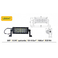 LED фара 36Вт (1680Lm)