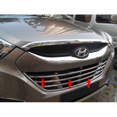Stainless steel front grill covers, trim HYUNDAI IX 35 _ car / accessories