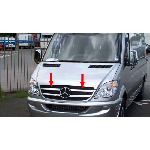 Stainless steel front grill covers, trim 4pcs. MERCEDES SPRINTER (2006-2013) _ car / accessories