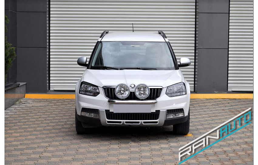 Mounts for 2 or 3 lights, front bumper guard SKODA YETI 2014+ _ car /  accessories