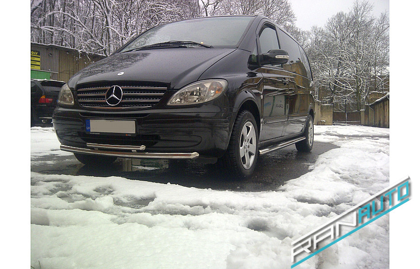 пороги из нержавеющей стали с пластиковыми вставками (SWB) - Mercedes-Benz Vito (2003 - 2010)